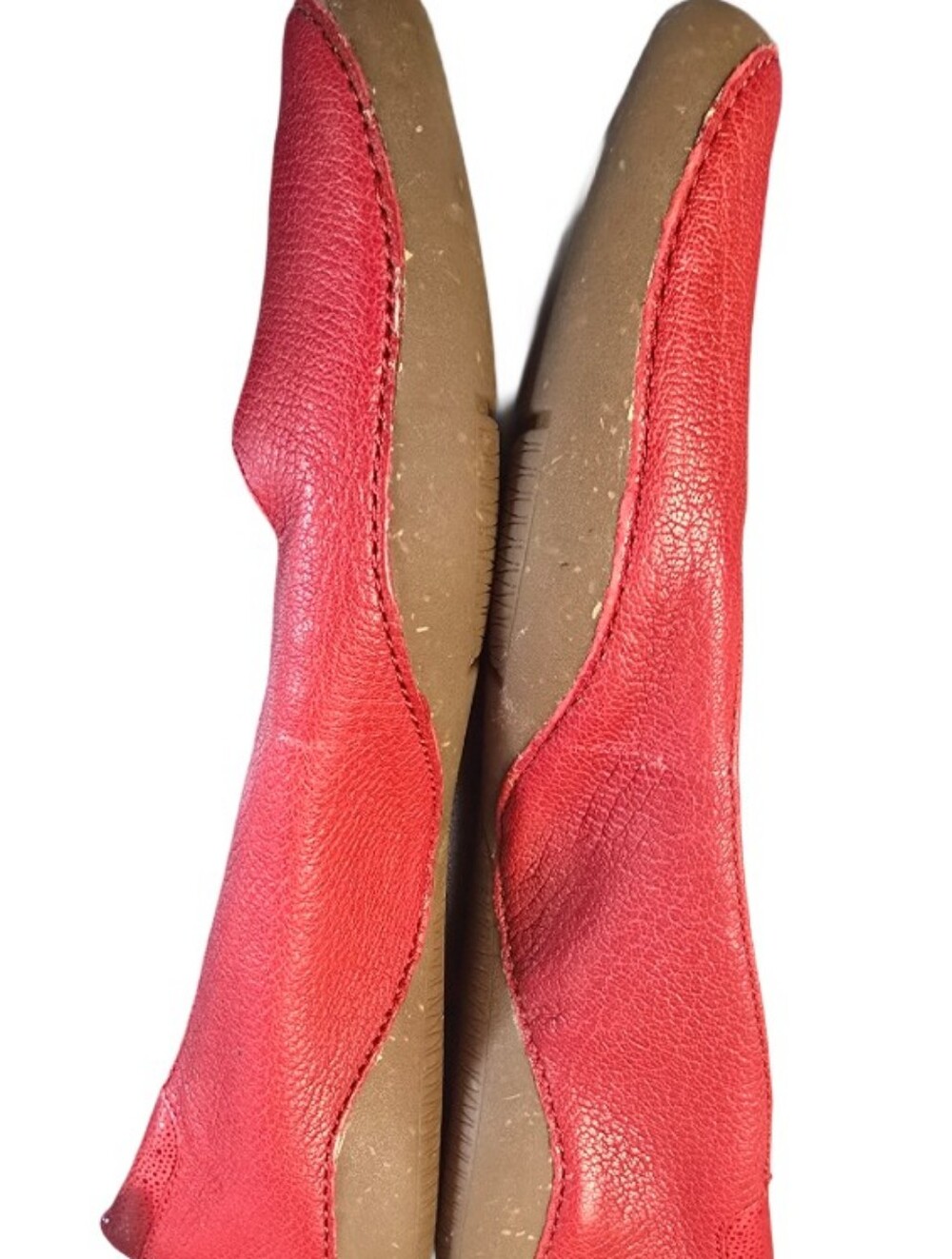 Clarks Women's Red Leather Ballet Flats - Picture 9 of 10